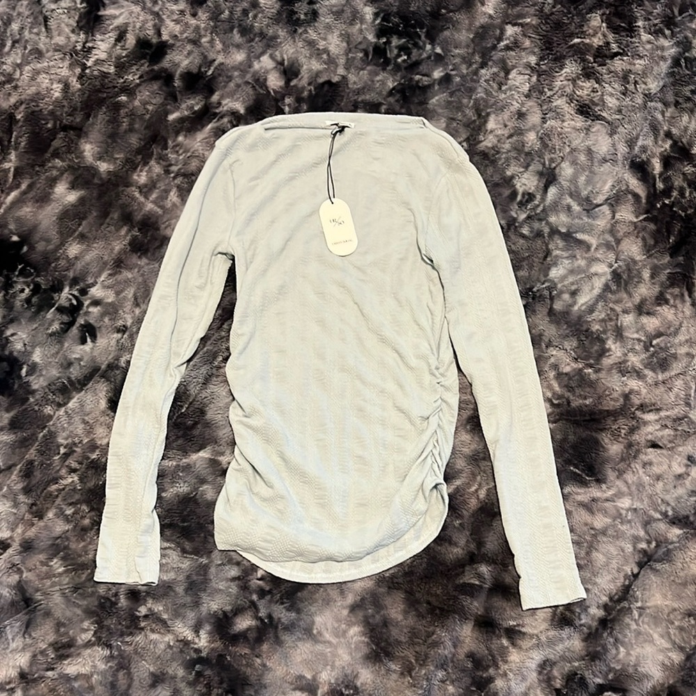 Urban Social Gray Ruched Long Sleeve Top NWT Size Medium